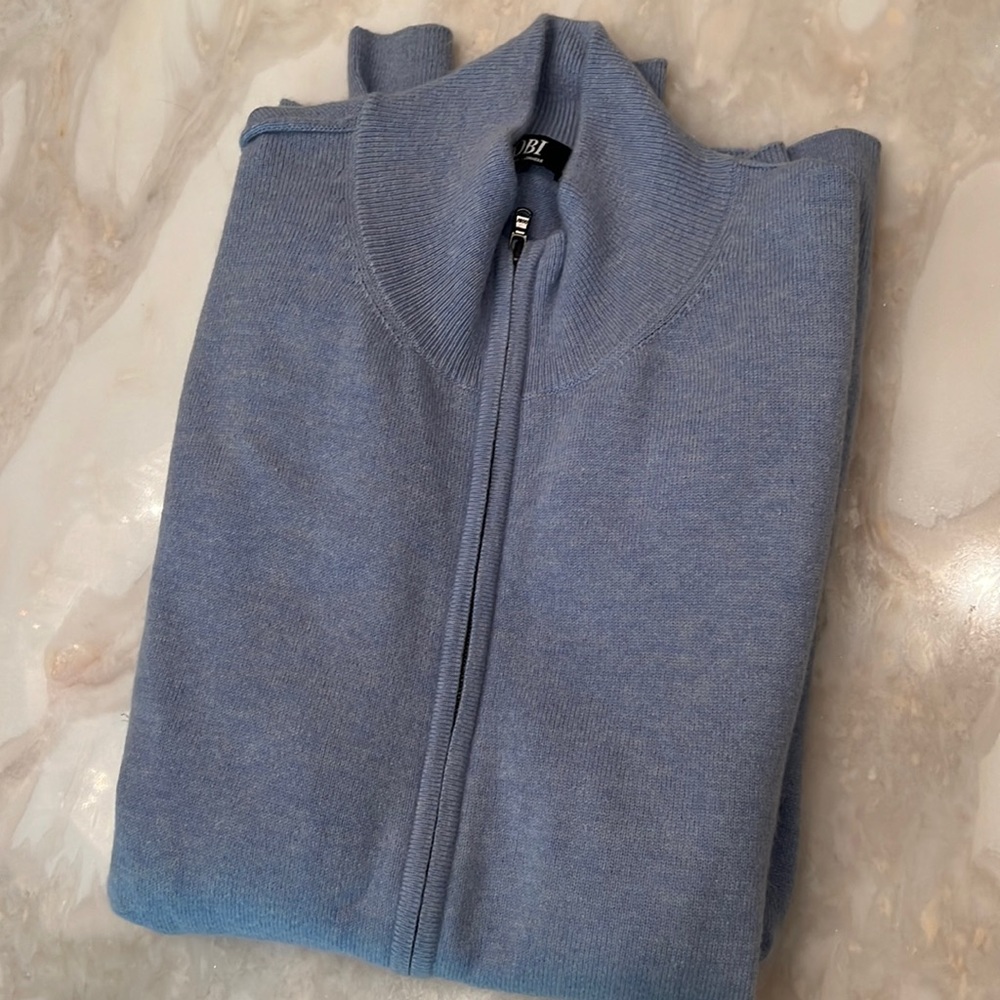 Gobi Blue Cashmere Zip Jacket